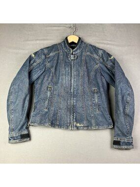 TOURMASTER Women’s S/M (8/10) Indigo 2in1 Blue Denim Motorcycle Jacket & Liner